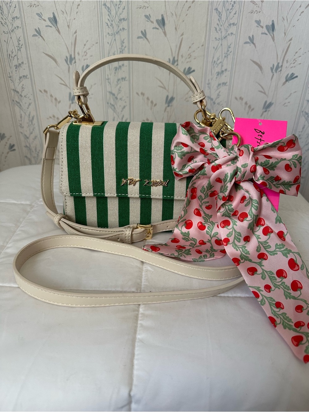 Betsey Johnson Mini Striped Crossbody